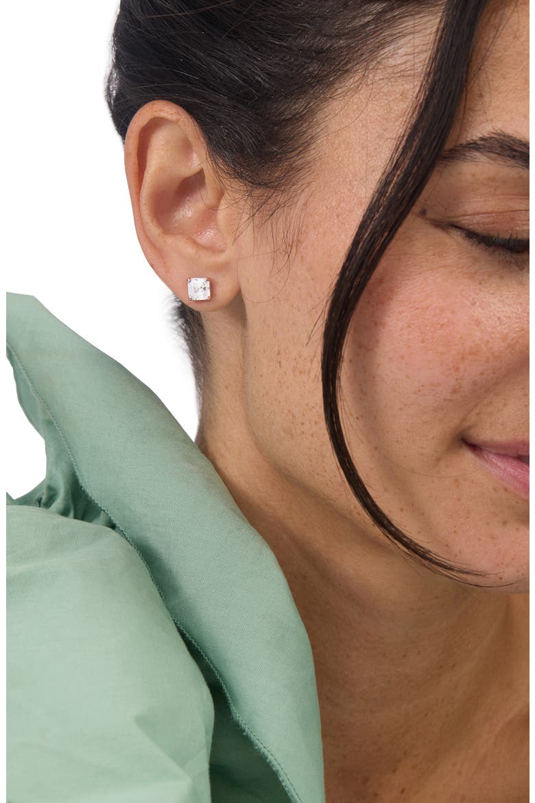 Queen Cubic Zirconia Stud Earrings, Alternate, color, SILVER-WHITE