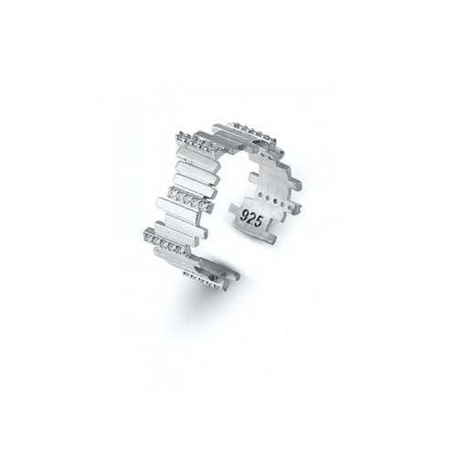 Spero London New Multiple Bar Sterling Silver Ring In Silver