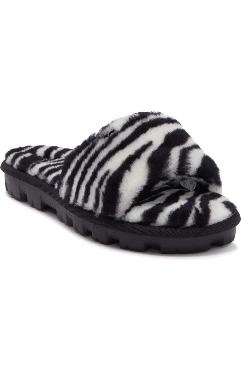 UGG<sup>®</sup> Cozette Zebra Genuine Shearling Slipper, Main, color,