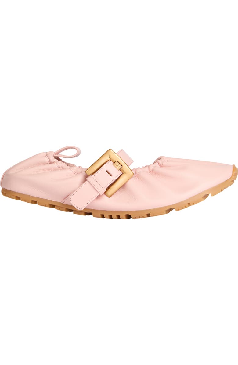 Balmain Anthem smooth leather ballet flats, Alternate, color, Pink