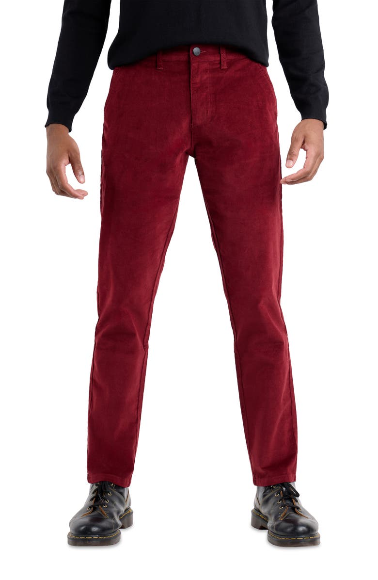Spring + Mercer Slim Fit Five-Pocket Corduroy Pants, Main, color, Burgundy