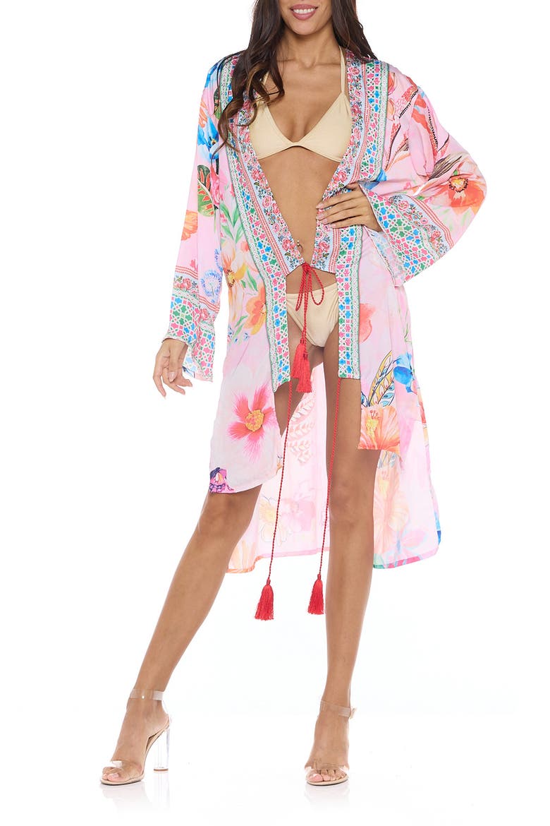 Floral Cover-Up Duster, Main, color, PINK