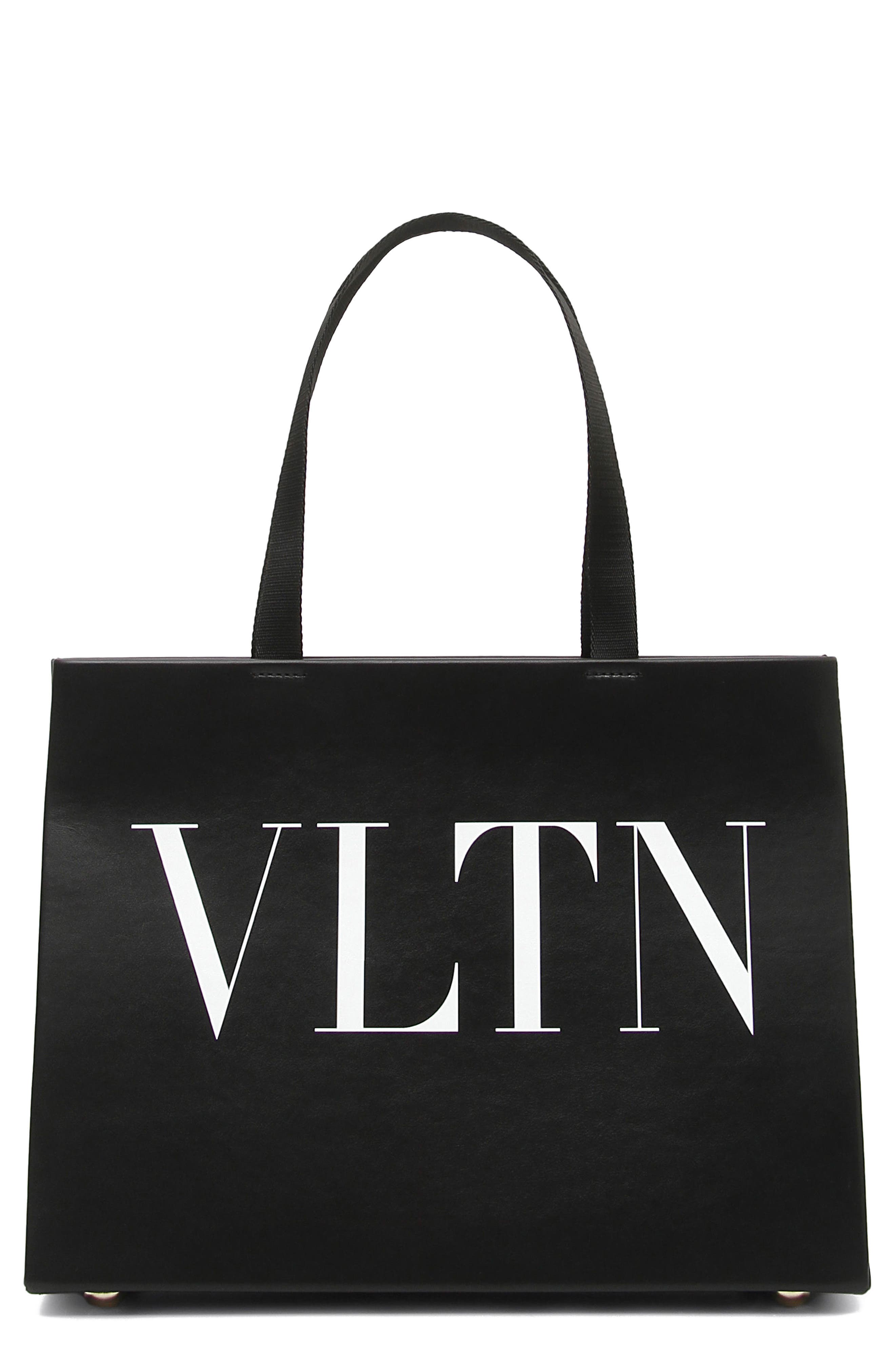 Valentino Garavani VLTN Leather Tote, Main, color, 