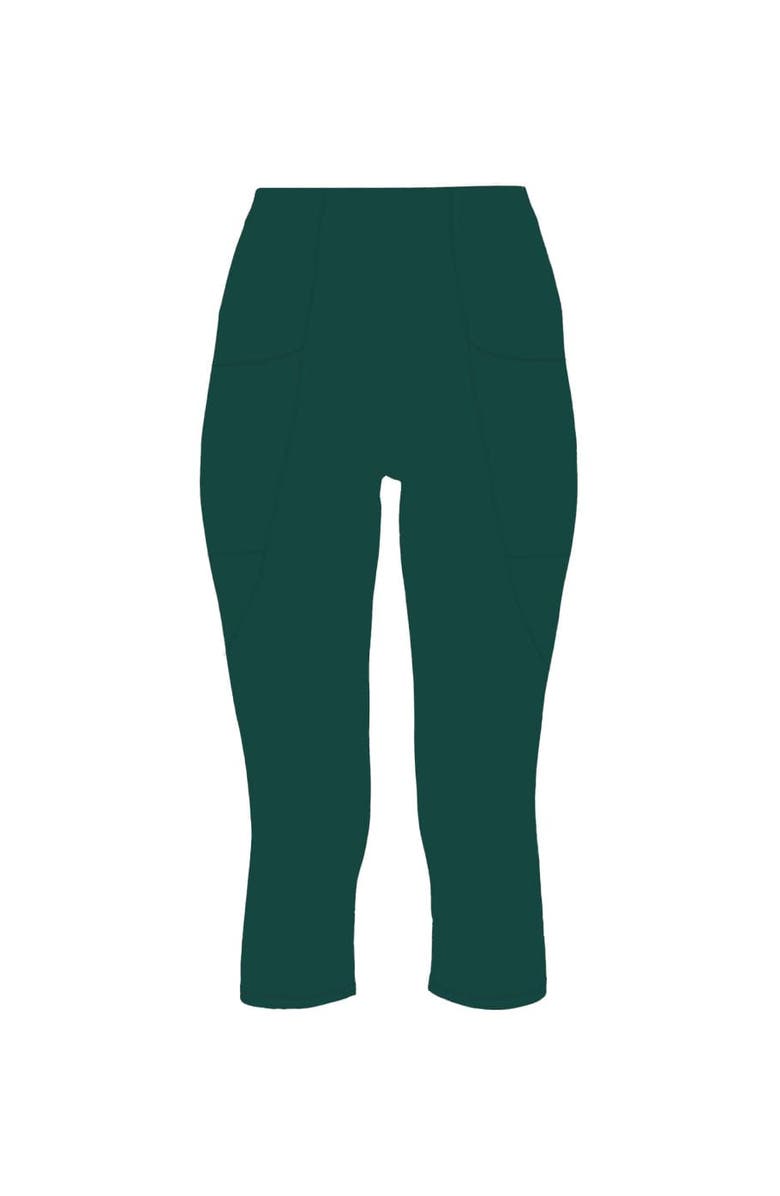 Lezat Mae Organic Cotton High Waisted Capri Legging, Main, color, Forest