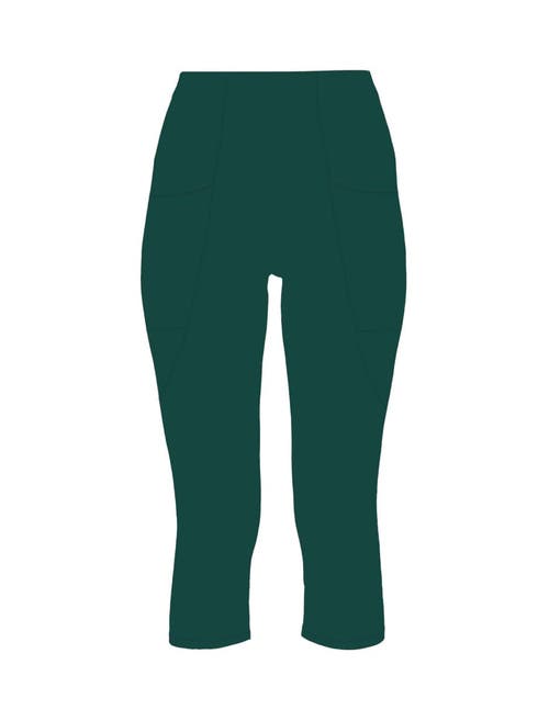 Lezat Mae Organic Cotton High Waisted Capri Legging In Green