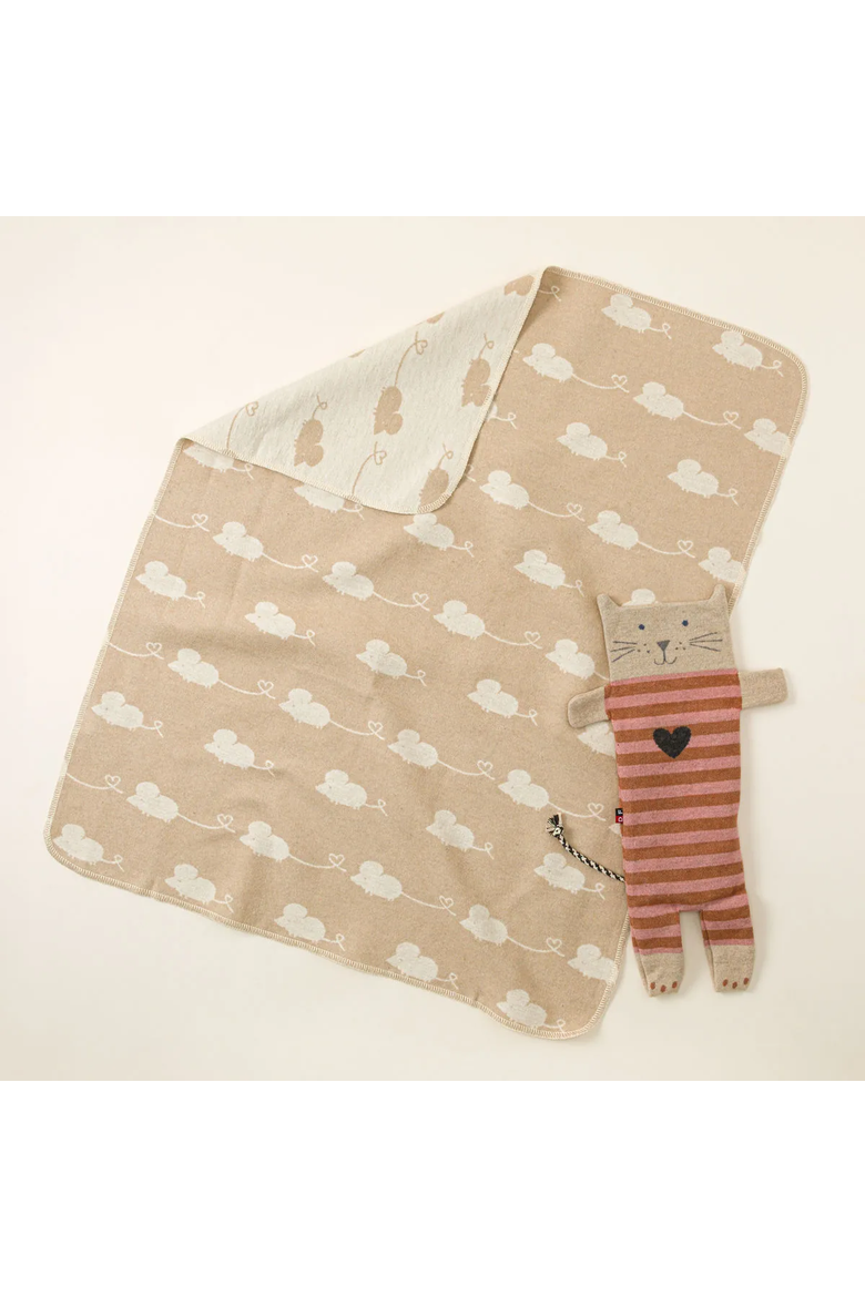On the Go Super Soft Upcycled Blanket in a Lovie by Indigo 11 / David Fussenegger, Alternate, color, Cat