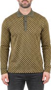 Maceoo Long Sleeve Check Print Knit Polo