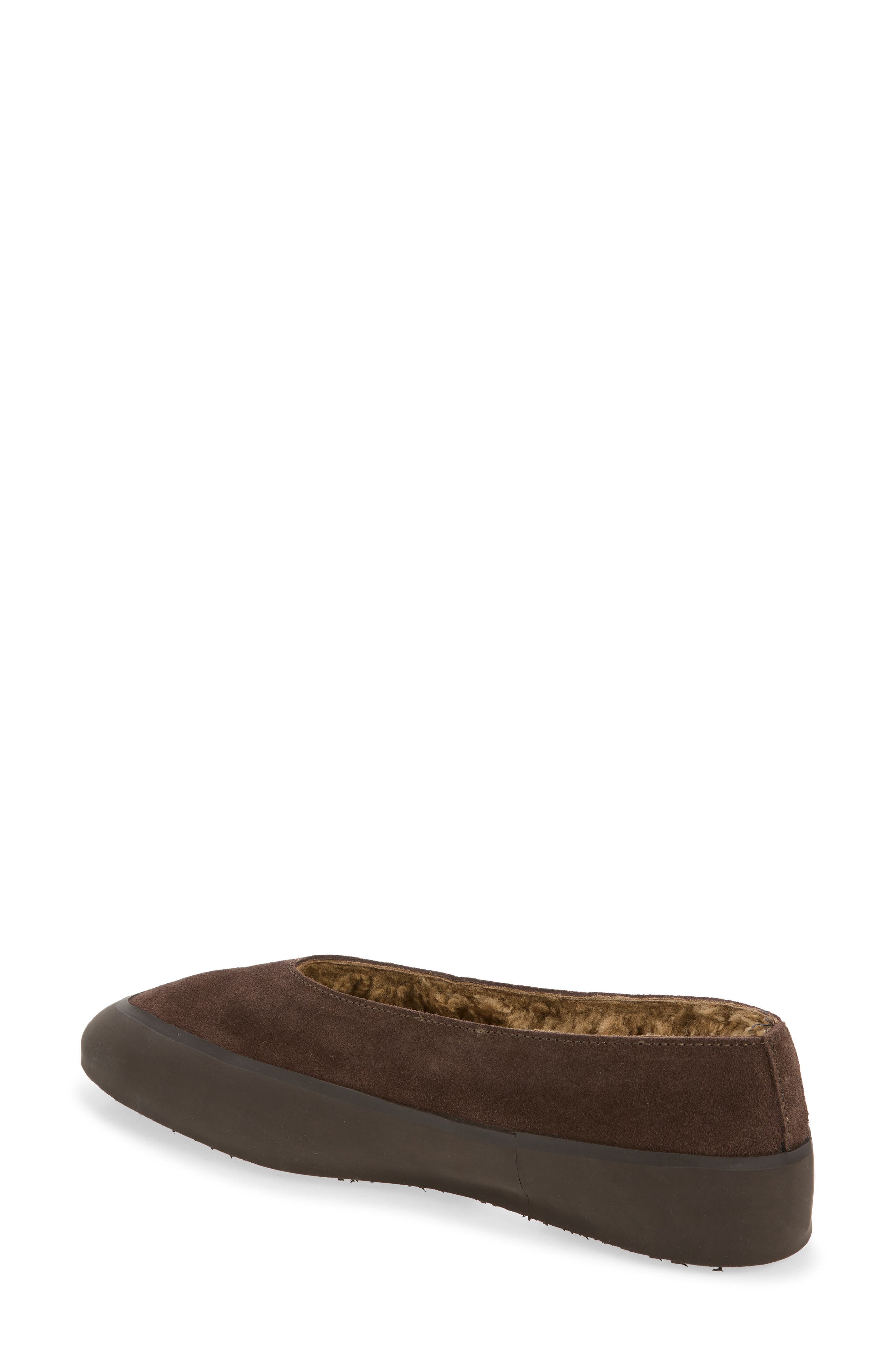 Après Ski Genuine Shearling Lined Ballerina Flat, Alternate, color, BROWN