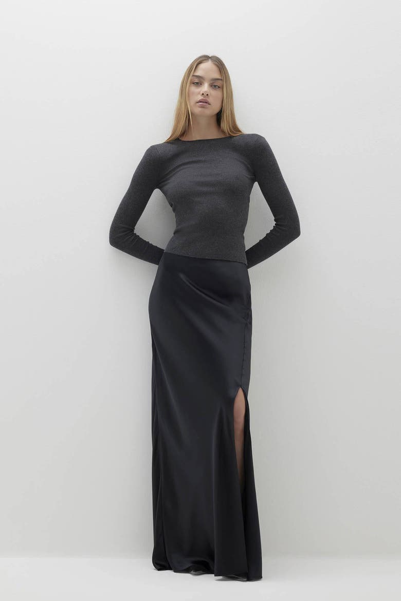 Siren Silk Maxi Skirt, Main, color, Black