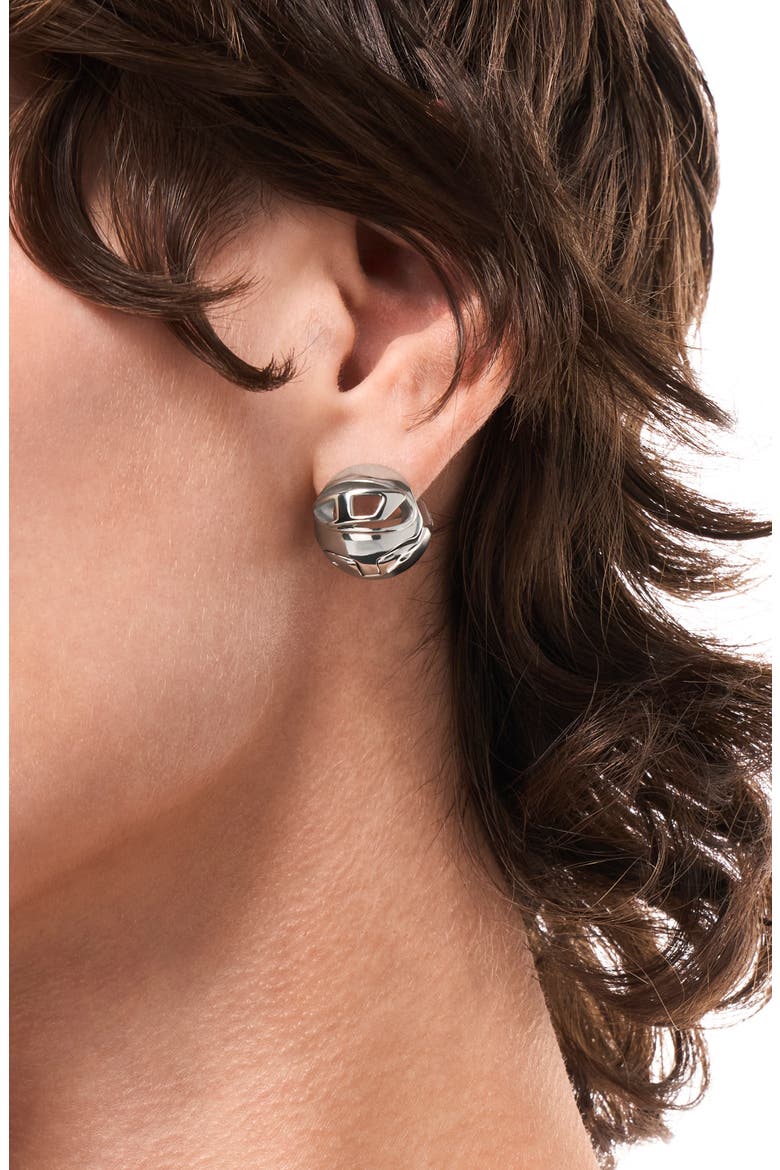 Logo Hoop Earring, Alternate, color, SILVER