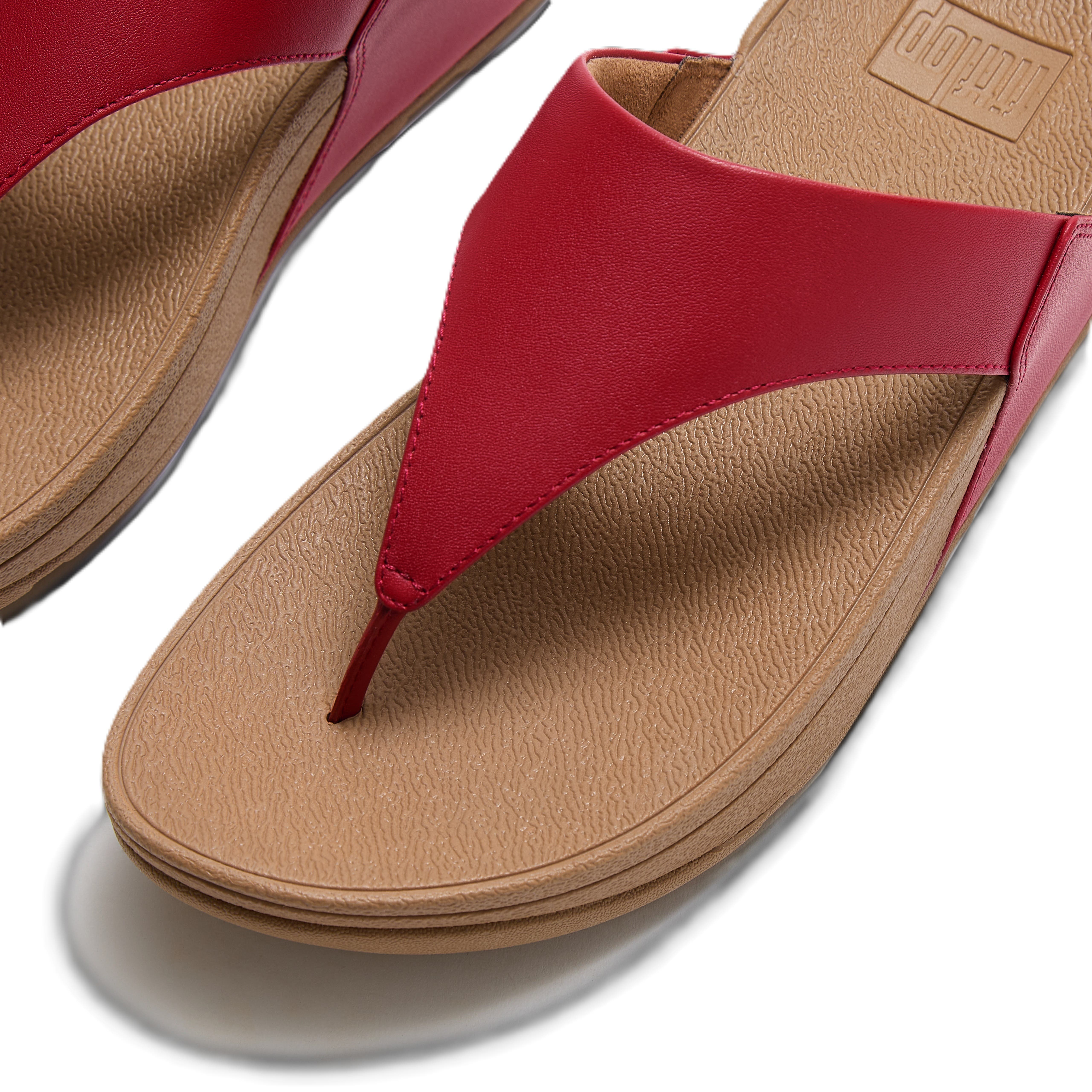 Lulu Leather Toe Post Sandal, Alternate, color, Burnt Berry