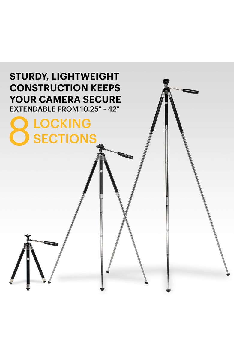 Kodak PhotoGear 42-inch Camera Tripod, Alternate, color, Silver