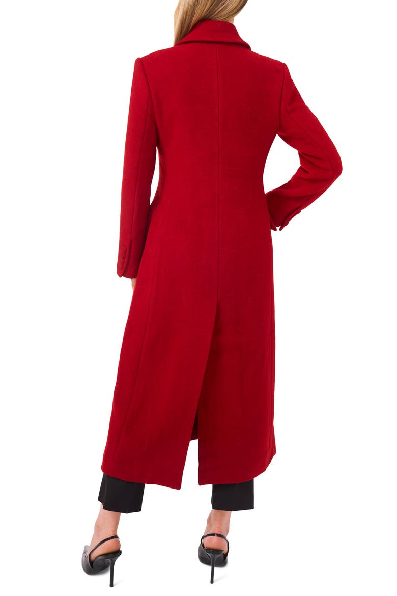 Bow Wool Blend Longline Coat, Alternate, color, WILD CRIMSON
