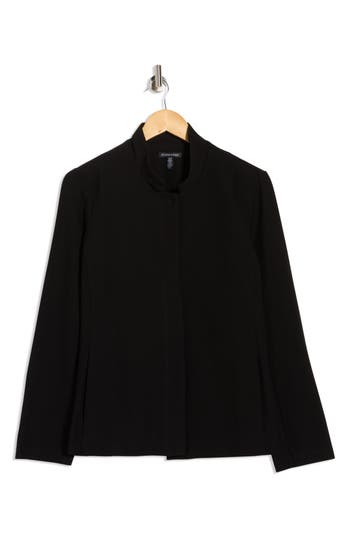 Eileen Fisher Stand Collar Jacket In Black