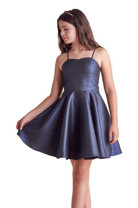 Fit and Flare Party Dress in Longer Length (Big Kid)