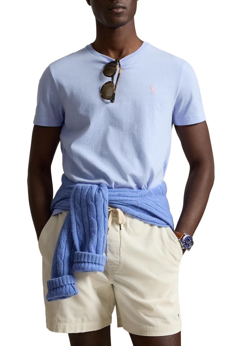 Classic Fit Solid Cotton Jersey T-Shirt, Main, color, PEBBLE BLUE/ C3115