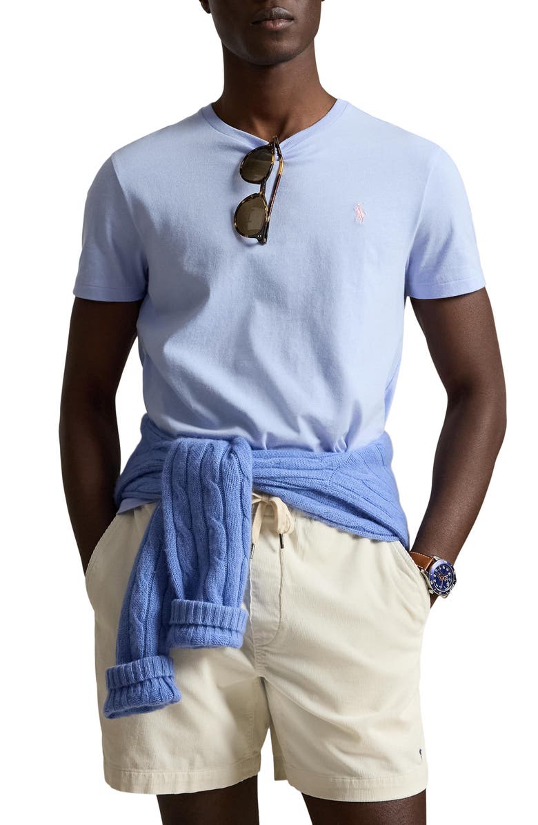 Polo Ralph Lauren Classic Fit Solid Cotton Jersey T-Shirt, Main, color, Pebble Blue/ C3115