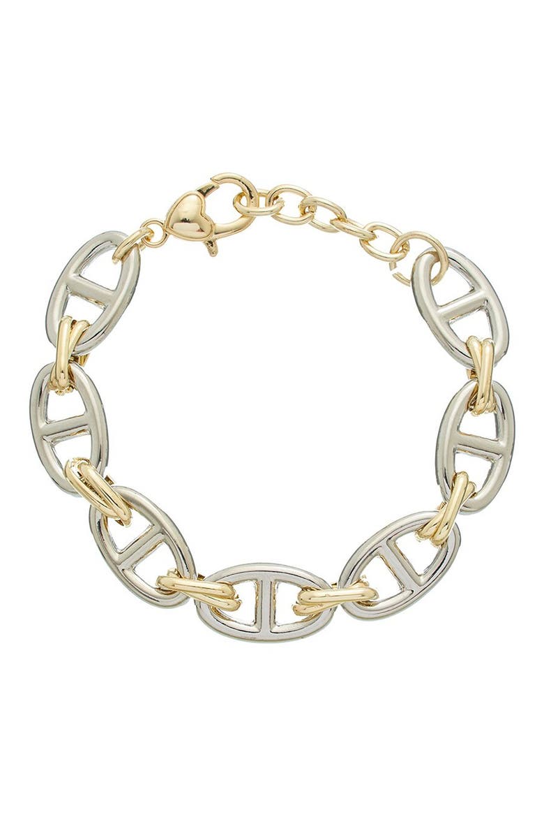 Two Tone Mariner Link Bracelet, Main, color, TWO TONE