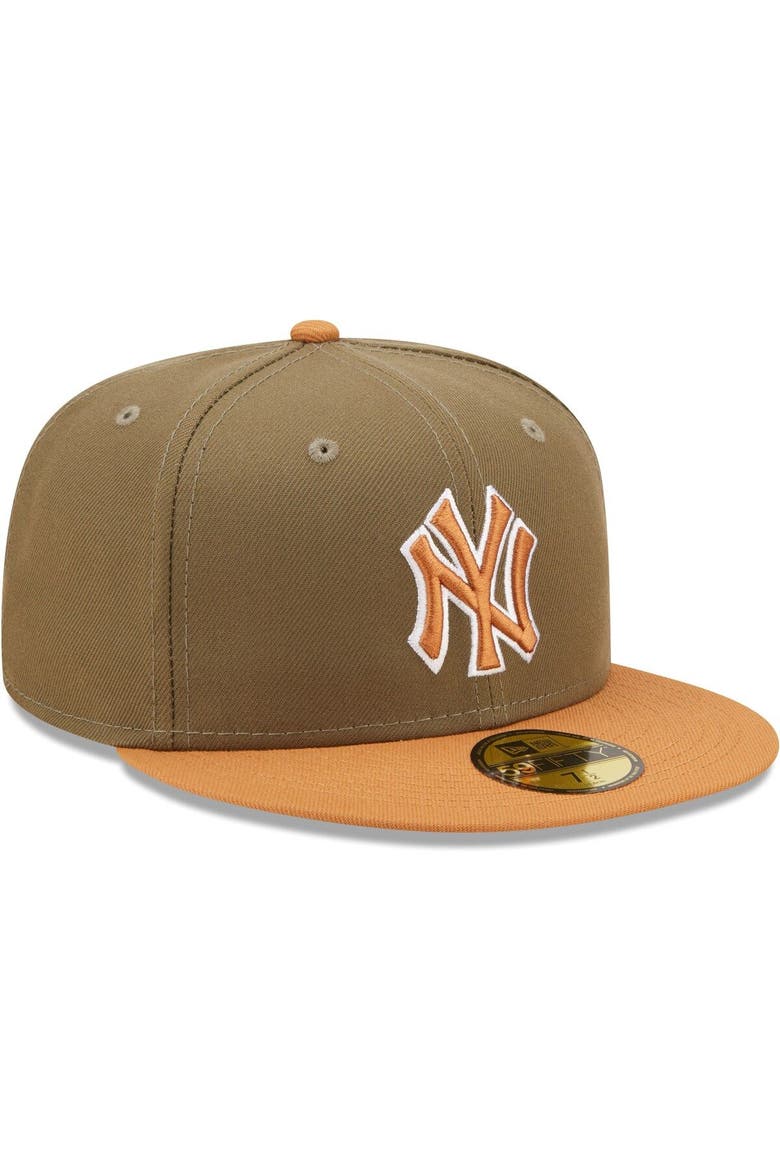 Men's New Era Olive/Brown New York Yankees Two-Tone Color Pack 59FIFTY Fitted Hat, Alternate, color, Olive