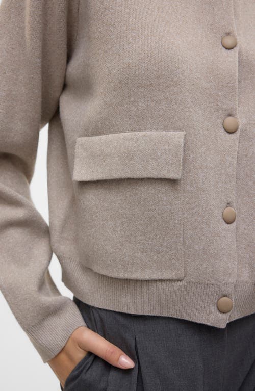 Vero Moda Apple Pocket Bomber Cardigan In Moon Rock