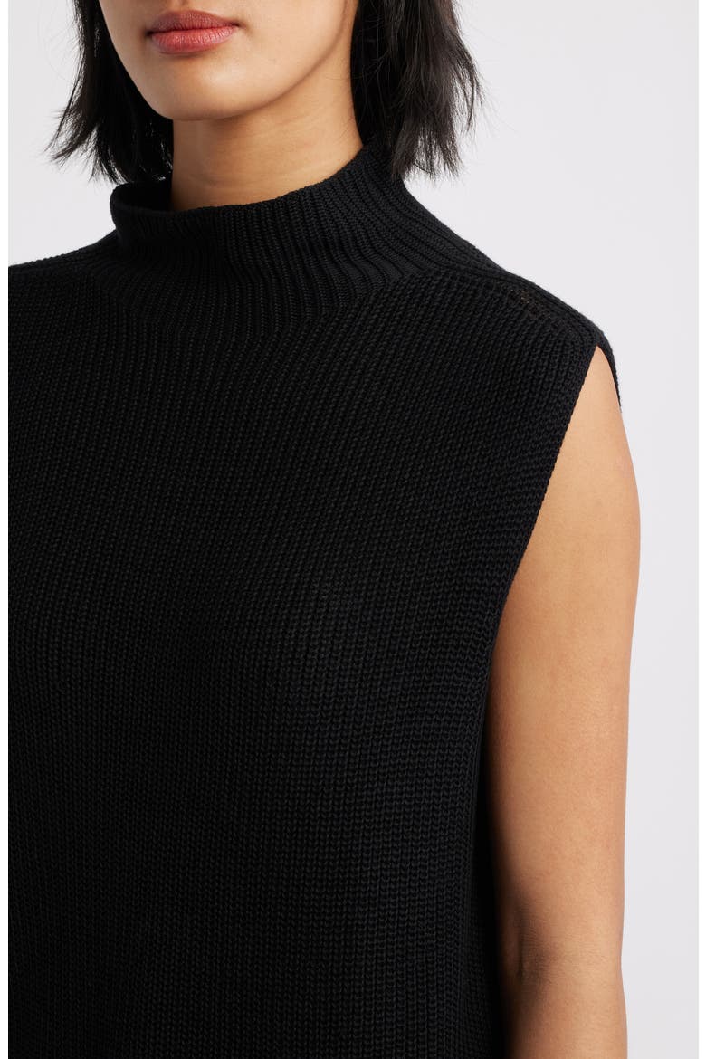 Mock Neck Sweater Vest, Alternate, color, BLACK