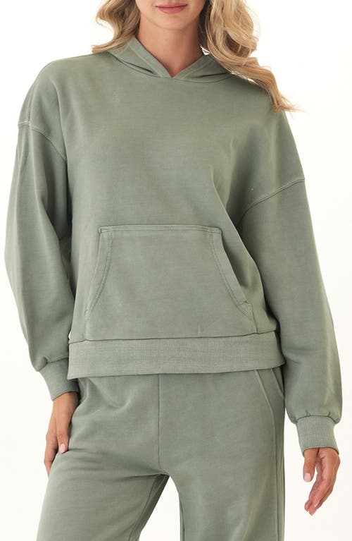 Threads 4 Thought Tanya Mineral Wash Cotton Blend Fleece Hoodie In Green