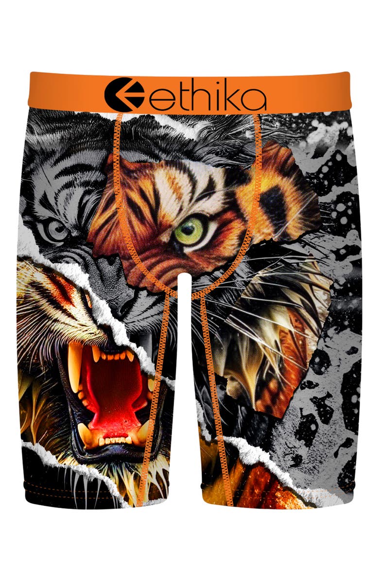 Ethika Kids' Tiger Temper Boxer Briefs, Main, color, Tiger Temper