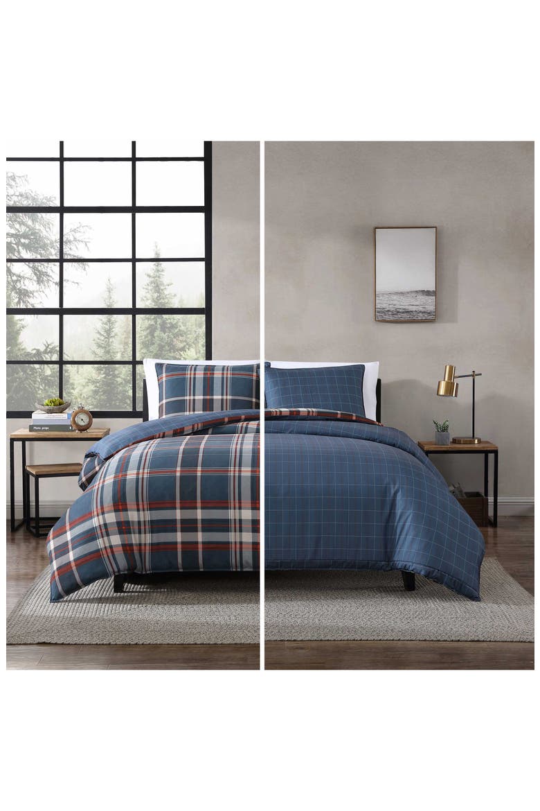 Shasta Lake Reversible Duvet Cover Set, Alternate, color, MEDIUM INDIGO