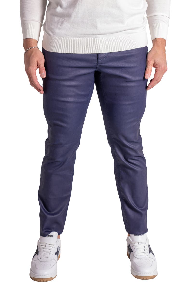 Coated Skinny Jeans, Main, color, BLUE