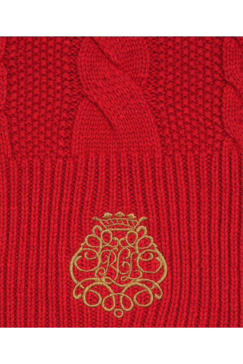 direct embroidery cable scarf, Alternate, color, ralph red
