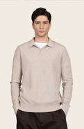 Italic Olivier Birdseye Cashmere Long Sleeve Polo