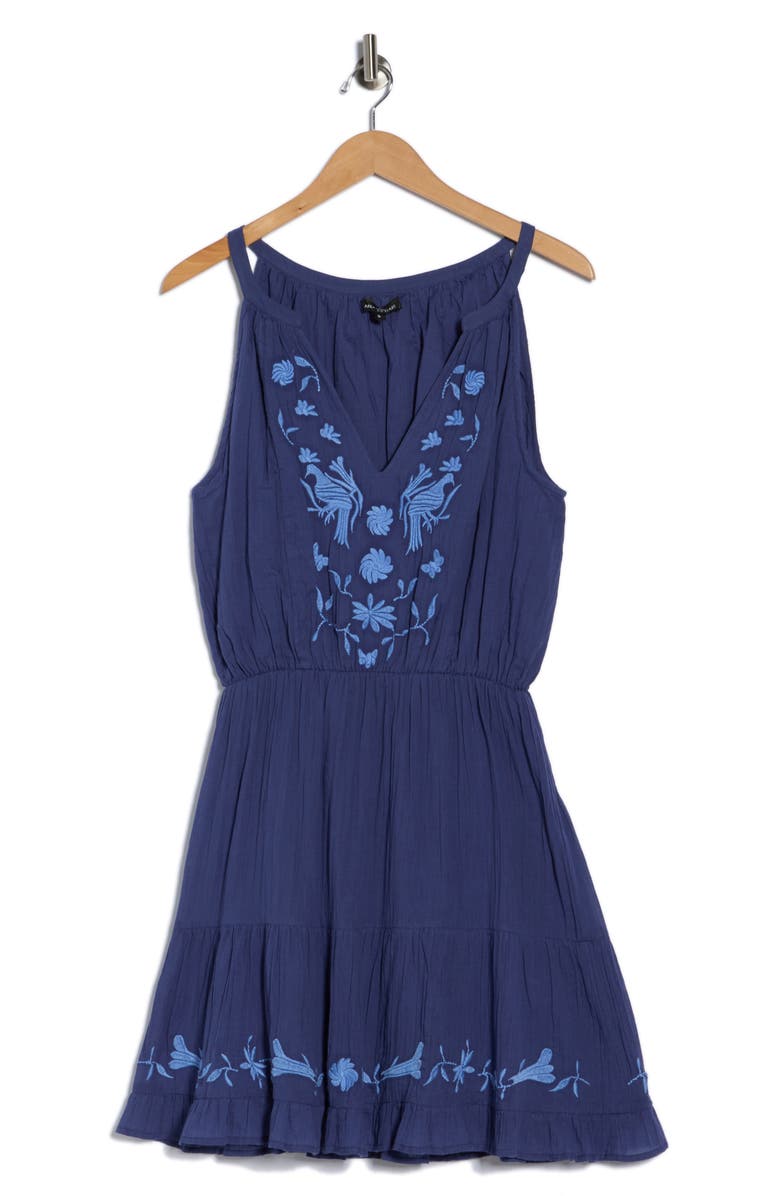 AREA STARS Embroidered Dress, Alternate, color, Navy