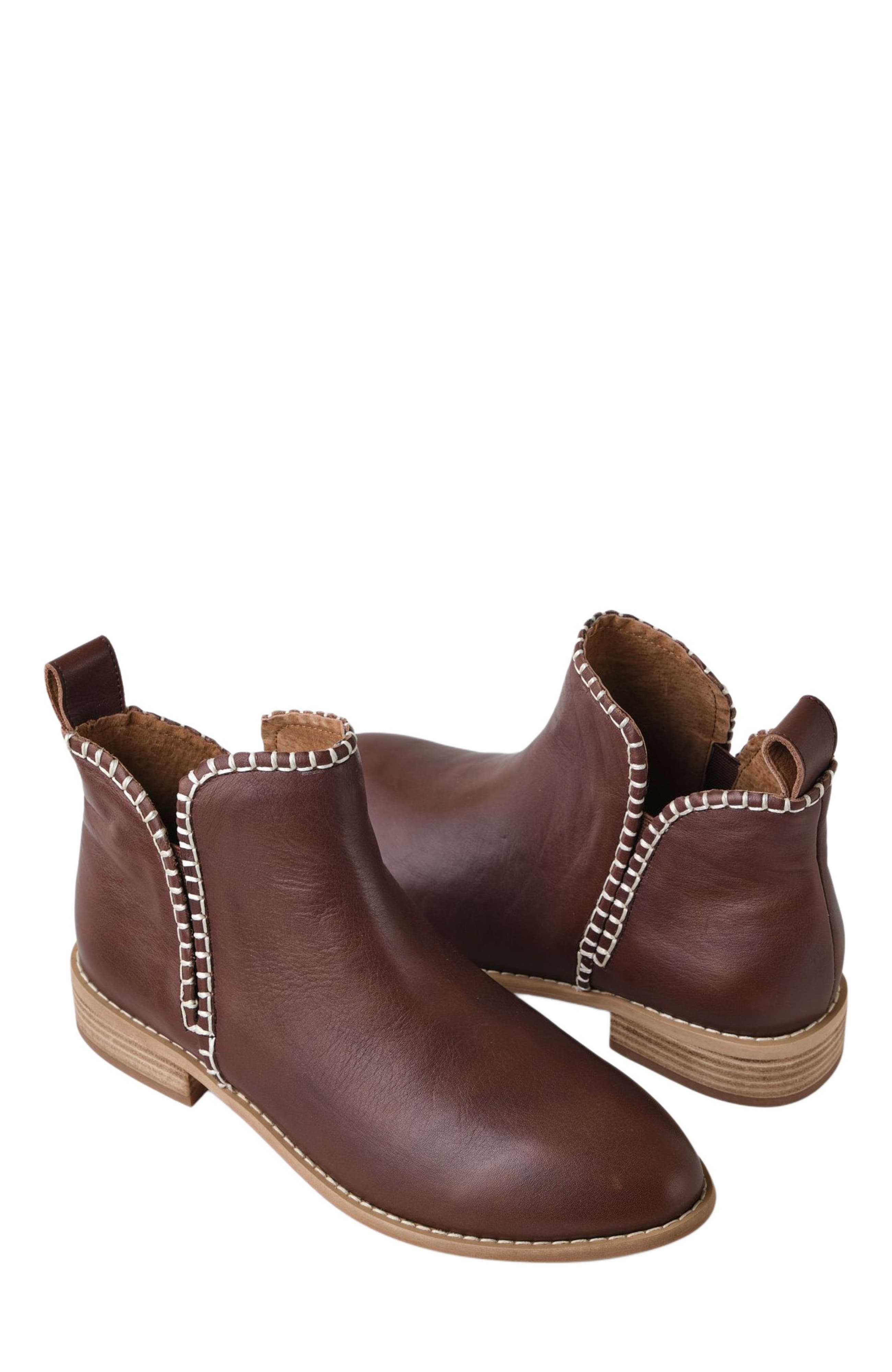 Walnut Melbourne Douglas Stitch Leather Boot, Main, color, 