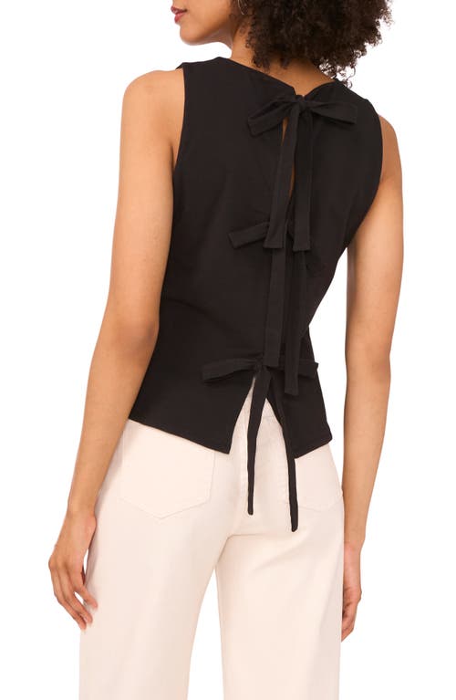 1.state Boat Neck Tie Back Tank In Black