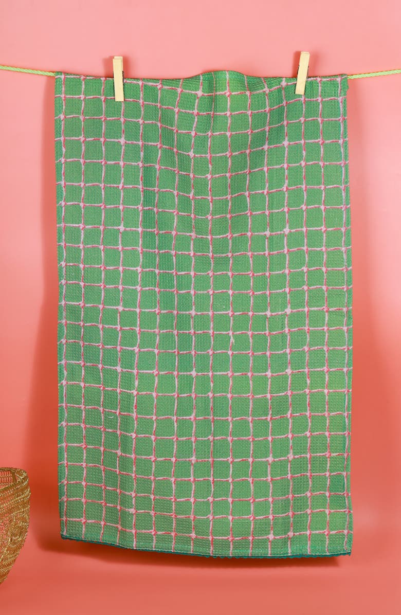 Tiramisu Pickleball Game Day Set of 3 Kitchen Towels, Alternate, color, Kelly Green/ White