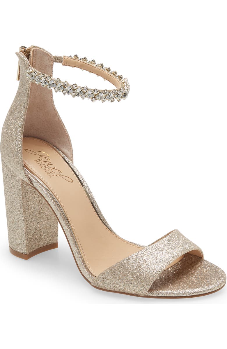 Jewel Badgley Mischka Badgley Mischka Collection Louise Ankle Strap Sandal, Main, color, Light Gold