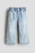 H&M Wide-leg Jeans With Motif