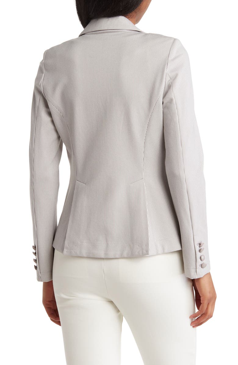 Amanda & Chelsea Pinstripe Cut Away Jacket, Alternate, color, 