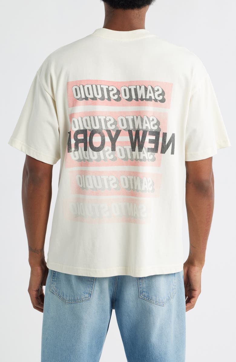 SANTO STUDIO x Cody Bellinger NY Post Drappo Graphic T-Shirt, Alternate, color, Cream