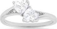 Queen Jewels Sterling Silver Double Heart Cubic Zirconia Ring