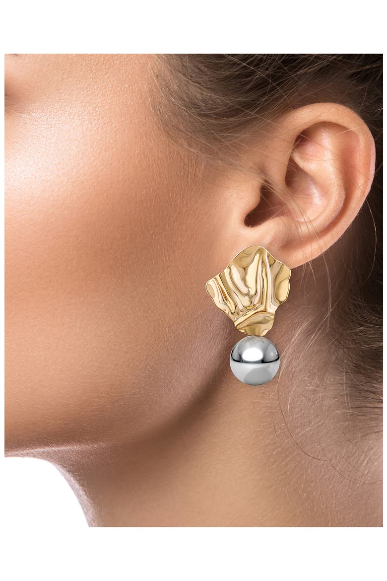 Two-Tone Statement Drop Earrings (Nordstrom Exclusive), Alternate, color, SILVER/ GOLD