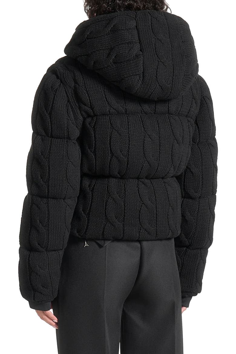 Kristina 2-in-1 Cable Knit Puffer Jacket/Gilet, Alternate, color, Black