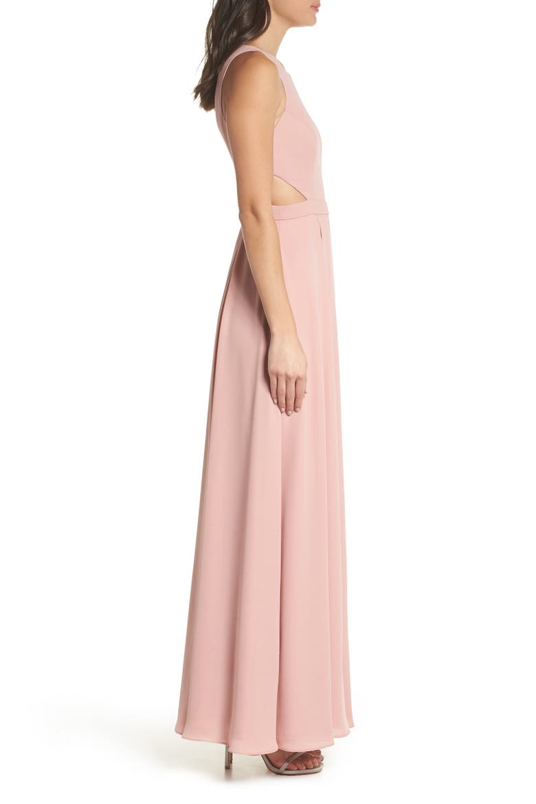 Side Cutout Evening Dress, Alternate, color, BLUSH