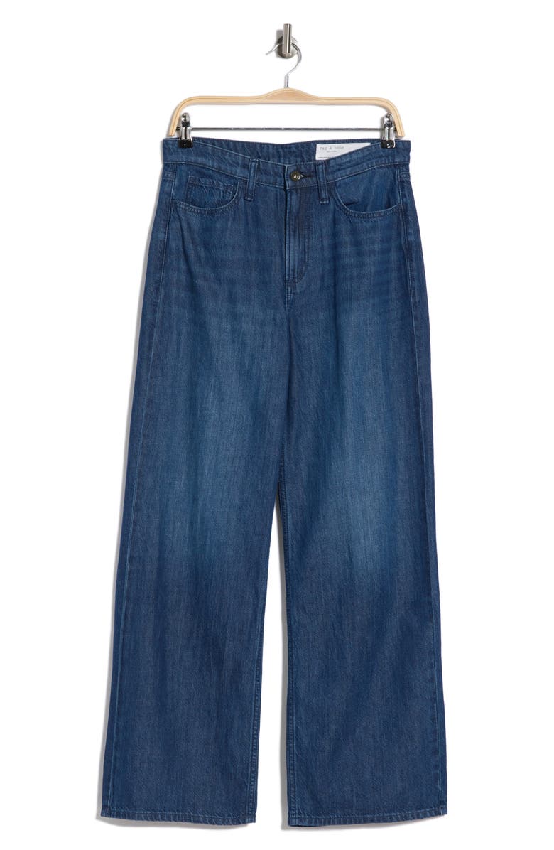 rag & bone Lori Mid Rise Wide Leg Pants, Alternate, color, Dark Wash