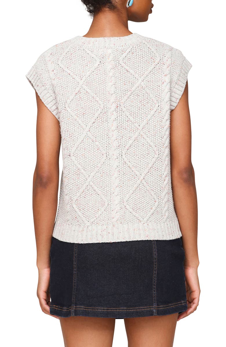 Avec Les Filles Cable Stitch Vest, Alternate, color, Grey Donagal
