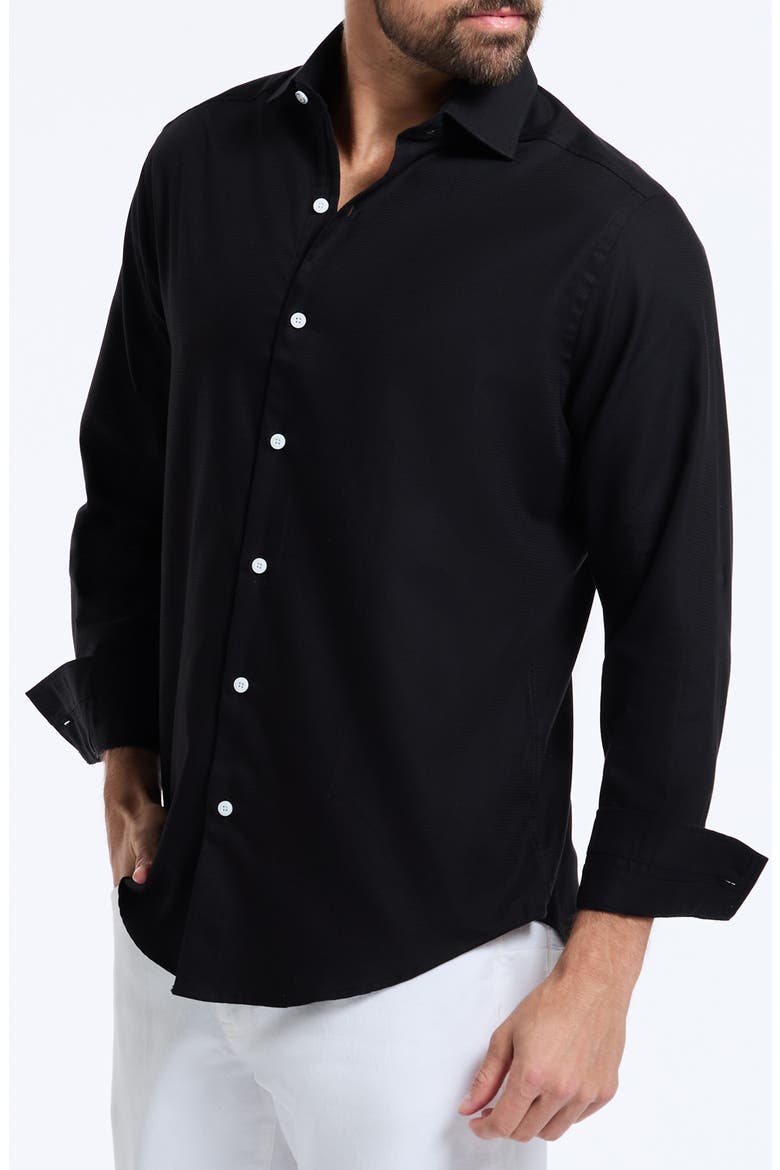 Arch Long Sleeve Dress Shirt, Alternate, color, BLACK