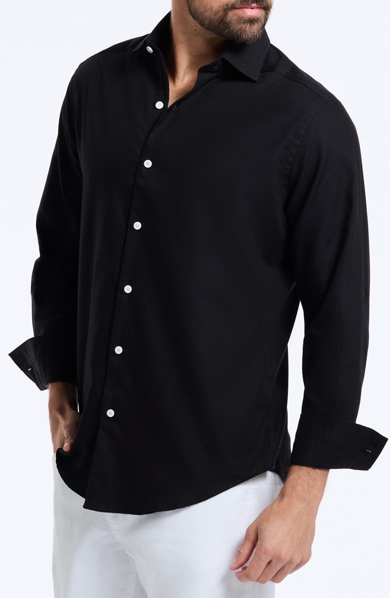 Robert Graham Arch Long Sleeve Dress Shirt, Alternate, color, Black