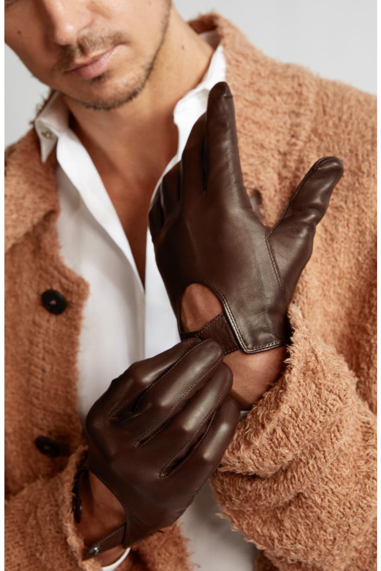 Men's Seymoure Washable Leather Driver Gloves, Alternate, color, ESPRESSO