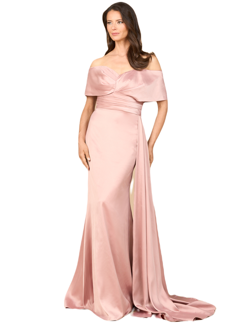 Off Shoulder Satin Dress