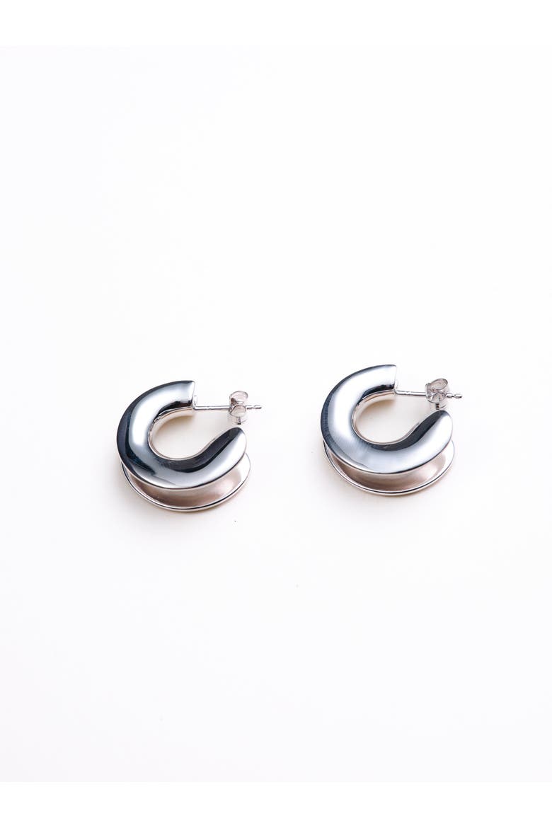 Palmer Rim Wheel Earring, Main, color, Recycled Sterling Silver